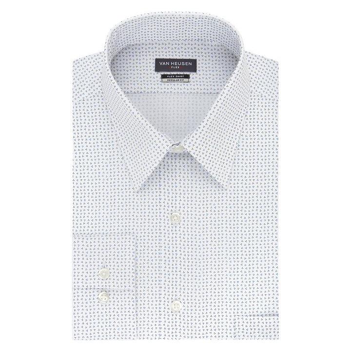 Big & Tall Van Heusen Flex Collar Point-collar Dress Shirt, Men's, Size: 18.5 37/8t, Med Blue