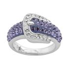 Artistique Crystal Sterling Silver Buckle Ring, Women's, Size: 8, Purple