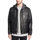 Men's Levi's&reg; Sherpa-lined Faux-leather Trucker Jacket, Size: Medium, Black