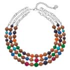 Dana Buchman Wooden Bead Layered Necklace, Women's, Multicolor