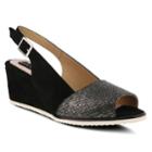 Spring Step Evia Women's Wedge Slingback Sandals, Size: 38, Black