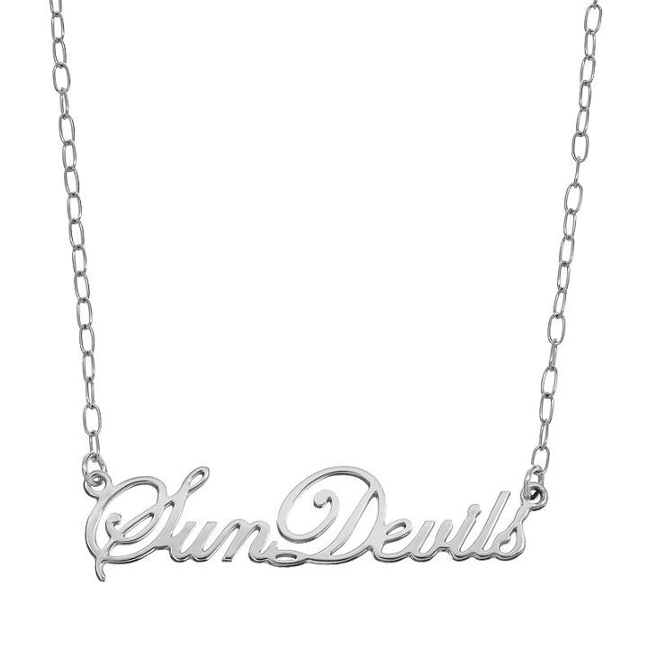 Fiora Sterling Silver Arizona State Sun Devils Necklace, Women's, Size: 16, Grey