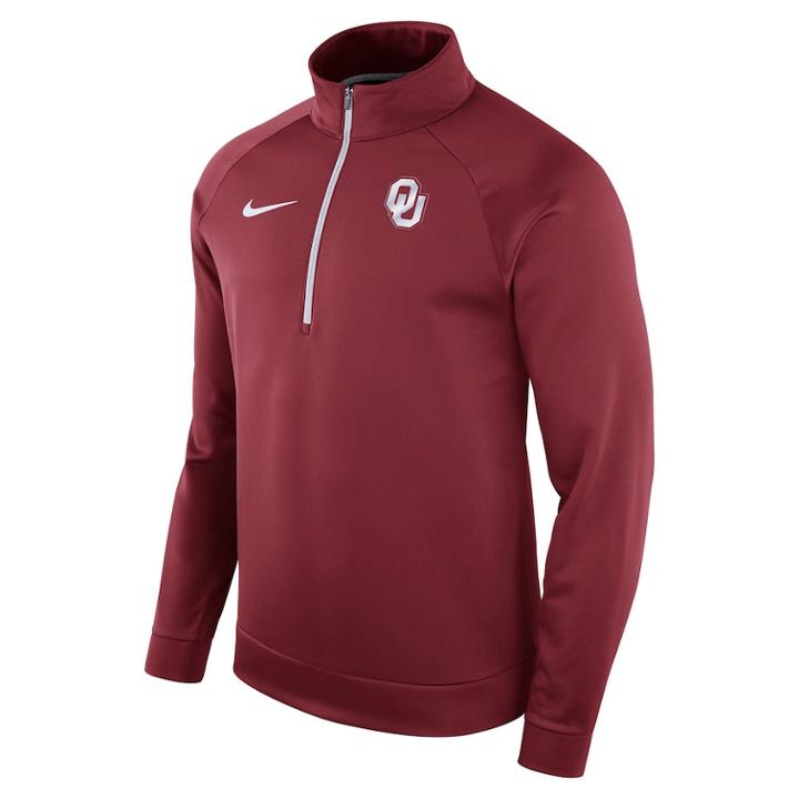 Men's Nike Oklahoma Sooners Quarter-zip Therma Top, Size: Xl, Red