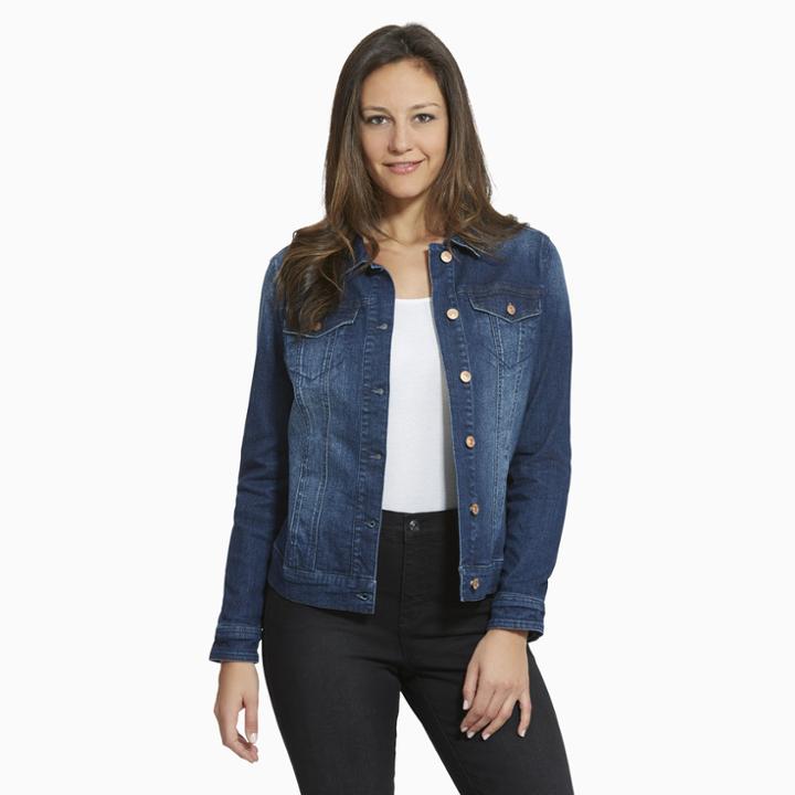 Women's Gloria Vanderbilt Ellie Jean Jacket, Size: Medium, Brt Blue