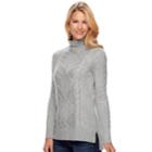Women's Sonoma Goods For Life&trade; Cable Knit Turtleneck Sweater, Size: Small, Dark Grey