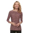 Women's Croft & Barrow&reg; Ballet Neck Top, Size: Small, Brt Pink