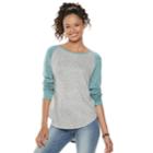 Juniors' So&reg; Long Sleeve Baseball Tee, Teens, Size: Xs, White