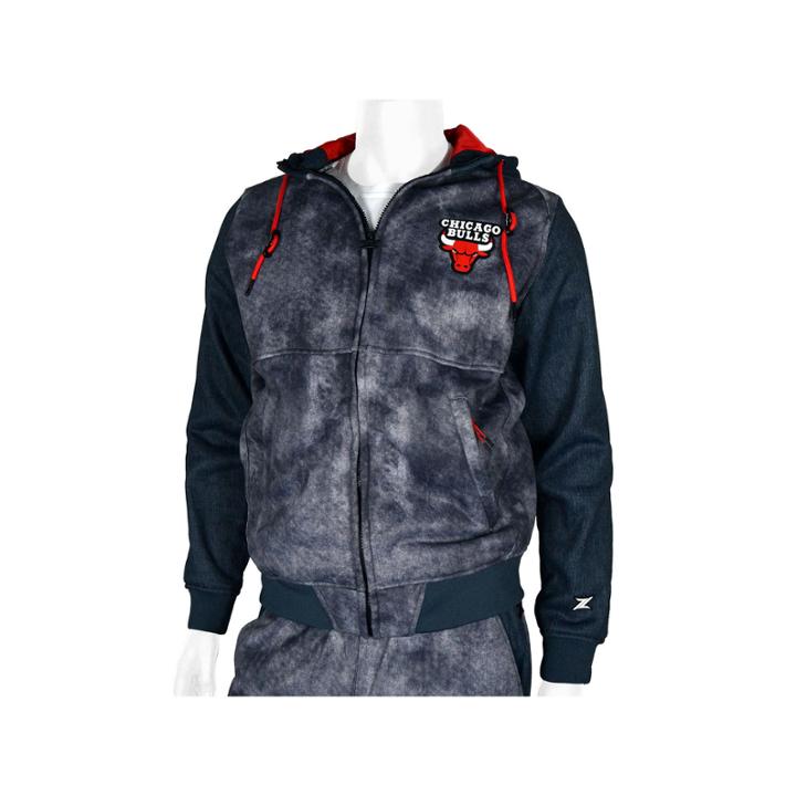 Men's Zipway Chicago Bulls Denim Effect Fleece Hoodie, Size: Medium, Ovrfl Oth