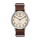 Citizen Eco-drive Men's Chandler Leather Watch, Size: Large, Brown