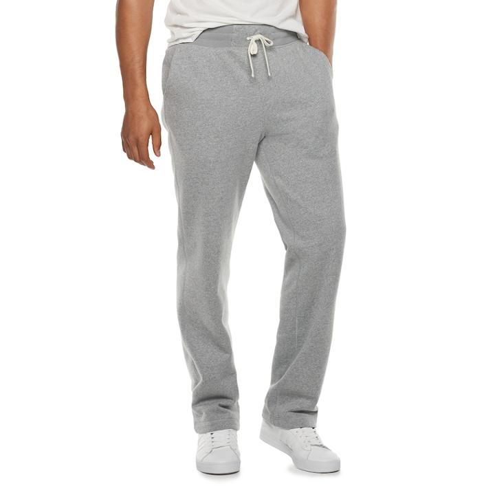 Men's Sonoma Goods For Life&trade; Supersoft Fleece Open-hem Pants, Size: Xxl, Med Grey