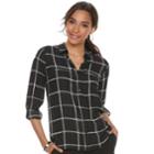 Women's Apt. 9&reg; Convertible Button Tab Blouse, Size: Medium, Black