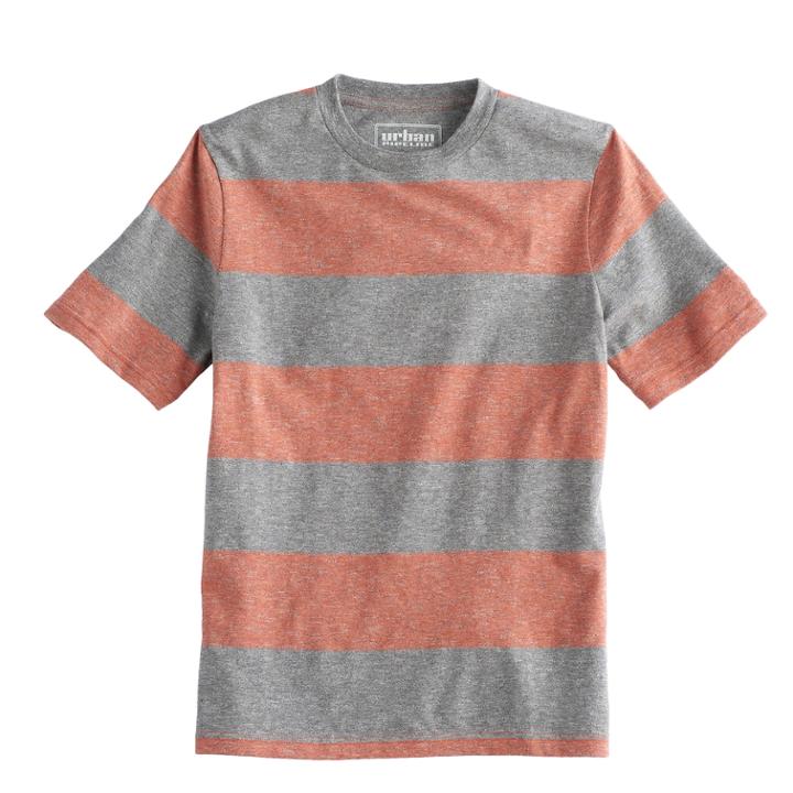 Boys 8-20 Urban Pipeline Striped Tee, Size: Large, Med Orange