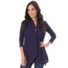 Women's Apt. 9&reg; Button Wrap Cardigan, Size: Xxl, Blue (navy)