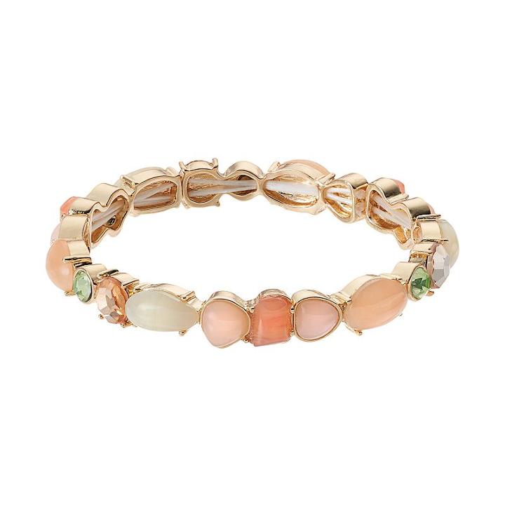 Lc Lauren Conrad Geometric Stretch Bracelet, Women's, Dark Pink