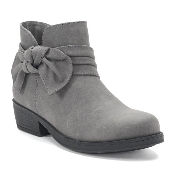 So&reg; Tricia Girls' Ankle Boots, Size: 12, Grey