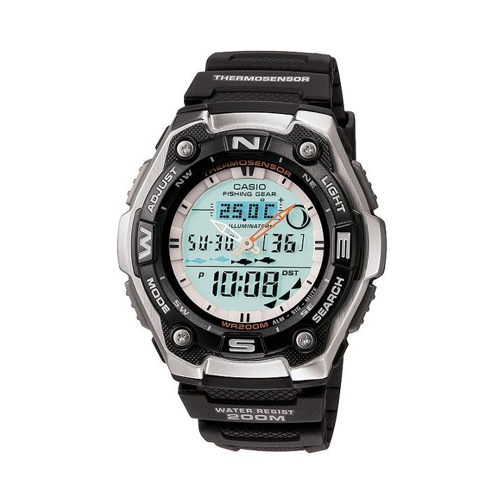 Casio Men's Sports Gear Analog & Digital Chronograph Fishing Watch - Aqw101-1a, Black
