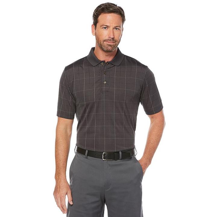 Men's Grand Slam Regular-fit Motionflow 360 Striped Jacquard Performance Golf Polo, Size: Xxl, Oxford