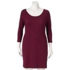 Juniors' Plus Size Mudd&reg; Scoopneck Bodycon Dress, Girl's, Size: 2xl, Dark Pink