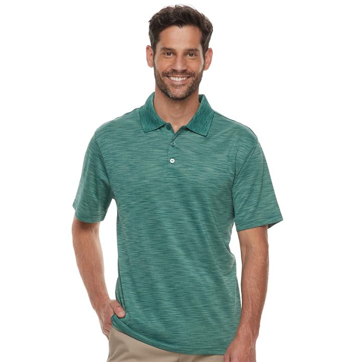 Men's Haggar Cool 18&reg; Pro Regular-fit Performance Polo, Size: Medium, Lt Brown