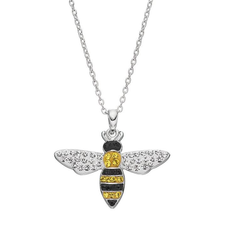 Crystal Bee Pendant Necklace, Women's, Yellow