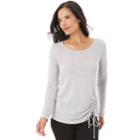 Women's Apt. 9&reg; Drawstring Tee, Size: Medium, Grey
