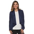 Women's Dana Buchman Faux-suede Open Front Jacket, Size: Large, Blue
