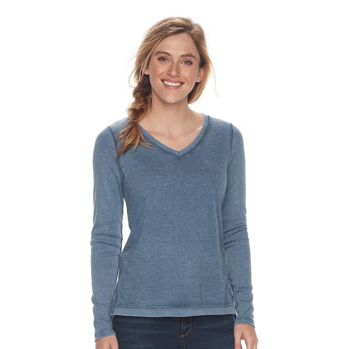 Women's Sonoma Goods For Life&trade; Ribbed French Terry Tee, Size: Large, Dark Blue