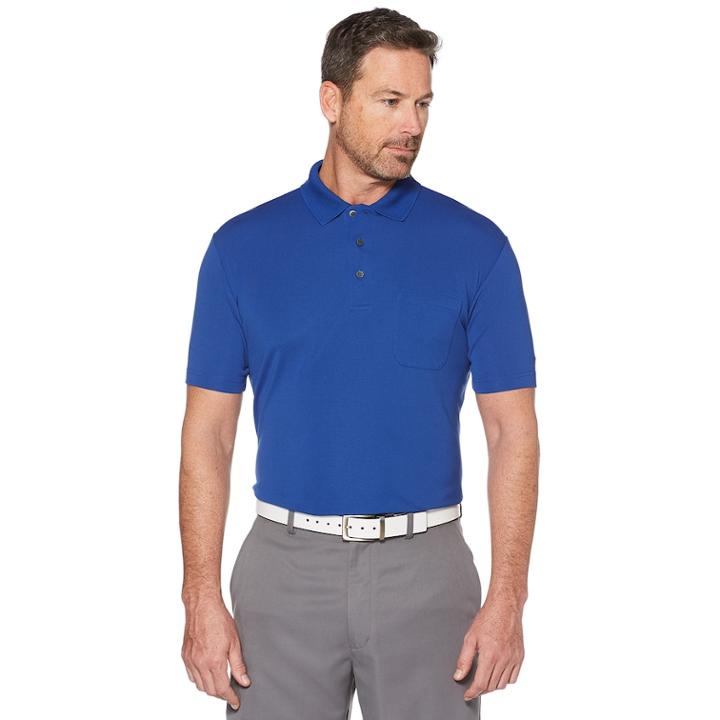 Men's Grand Slam Off Course Regular-fit Textured Pocket Golf Polo, Size: Xl, Blue
