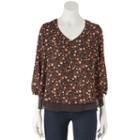 Women's Lc Lauren Conrad Floral Layered Top, Size: Small, Dark Green