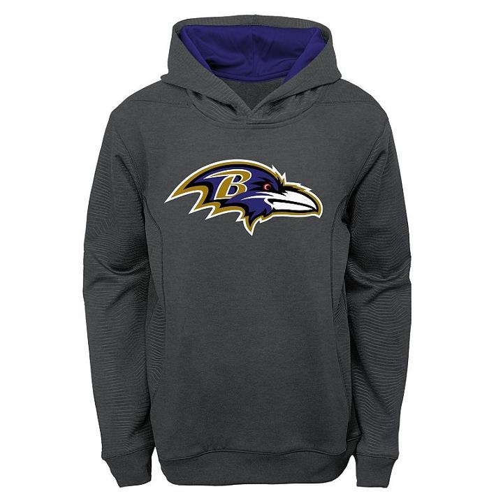 Boys 8-20 Baltimore Ravens Energy Performance Hoodie, Boy's, Size: S(8), Grey (charcoal)