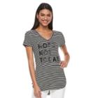 Women's Apt. 9&reg; V-neck Graphic Tee, Size: Small, White