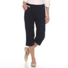 Women's Croft & Barrow&reg; Pull-on Sheeting Capris, Size: Medium, Black