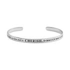 Sterling Silver Cherish Cuff Bracelet, Women's, Grey
