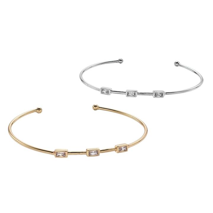 Lc Lauren Conrad Cubic Zirconia Baguette Cuff Bracelet Set, Women's, Multicolor