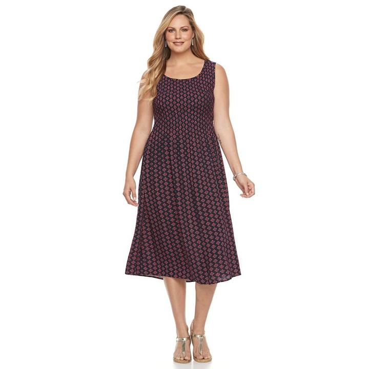 Plus Size Croft & Barrow&reg; Smocked Challis Dress, Women's, Size: 2xl, Med Pink