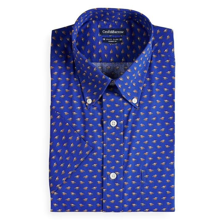 Men's Croft & Barrow&reg; Button-down Collar Dress Shirt, Size: Xl 17.5-18, Blue