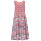 Girls 7-16 Speechless Smocked Patterned Maxi Romper, Size: 12, Coral Fuchsia
