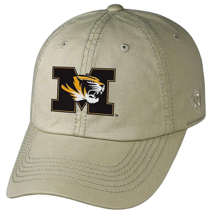 Adult Top Of The World Missouri Tigers Crew Adjustable Cap, Men's, Beig/green (beig/khaki)