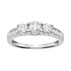 Diamond 3-stone Engagement Ring In 10k White Gold (1/2 Carat T.w.), Women's, Size: 7
