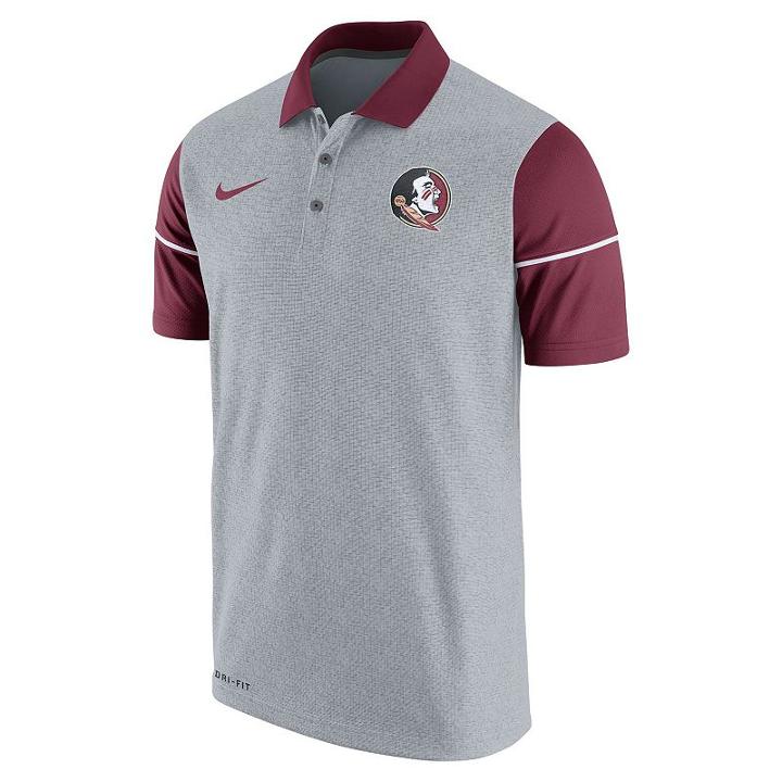 Men's Nike Florida State Seminoles Sideline Dri-fit Polo, Size: Large, Grey