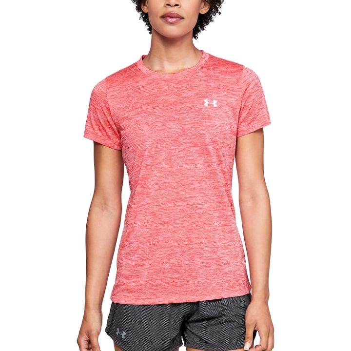 Women's Under Armour Tech Twist Crew Short Sleeve Tee, Size: Small, Brt Pink