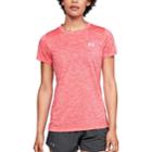 Women's Under Armour Tech Twist Crew Short Sleeve Tee, Size: Small, Brt Pink