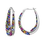 Confetti Crystal Inside Out U-hoop Earrings, Women's, Multicolor