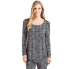 Women's Cuddl Duds Softwear Overlay Tee, Size: Xlrg Av/rg, Silver
