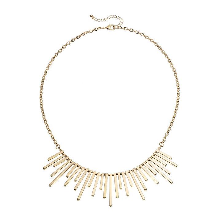 Stick Bib Necklace, Women's, Gold