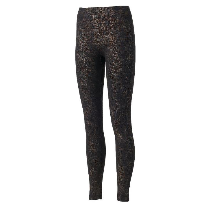 Women's French Laundry Black Foiled Leggings, Size: Small, Oxford