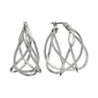 Dana Buchman Silver Tone Woven Hoop Earrings, Women's, Grey