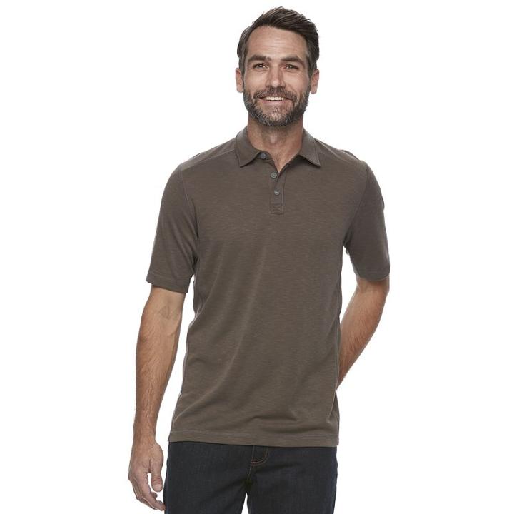 Men's Croft & Barrow&reg; Classic-fit Outdoor Slubbed Performance Polo, Size: Medium, Brown