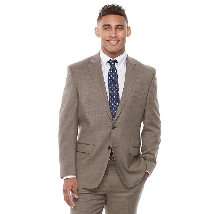 Men's Chaps Performance Classic-fit Wool-blend Comfort Stretch Suit Jacket, Size: 46 Long, Lt Brown