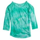 Girls 7-16 & Plus Size Mudd&reg; Crochet Trim Cold Shoulder Tee, Size: 16, Turquoise/blue (turq/aqua)
